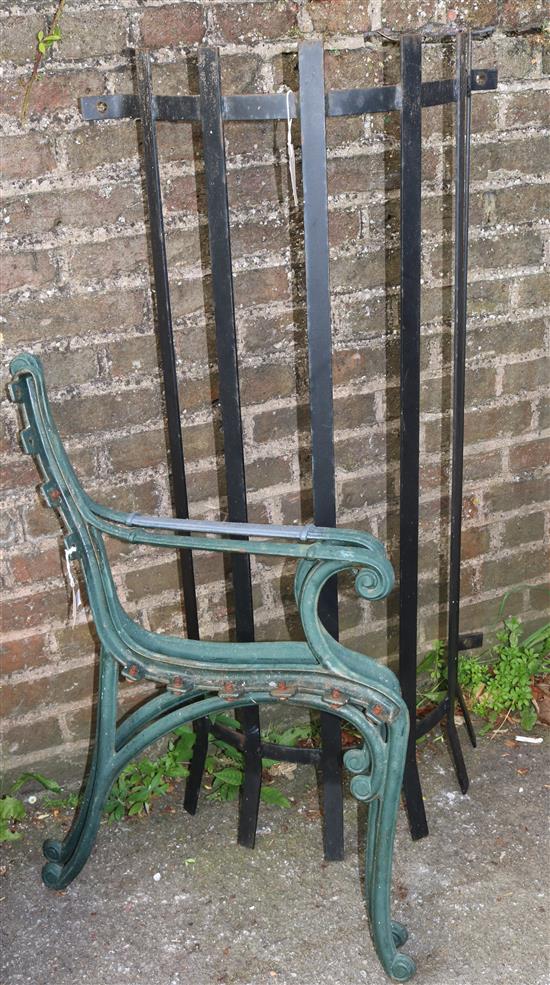 2 cast iron bench ends & a tree guard
